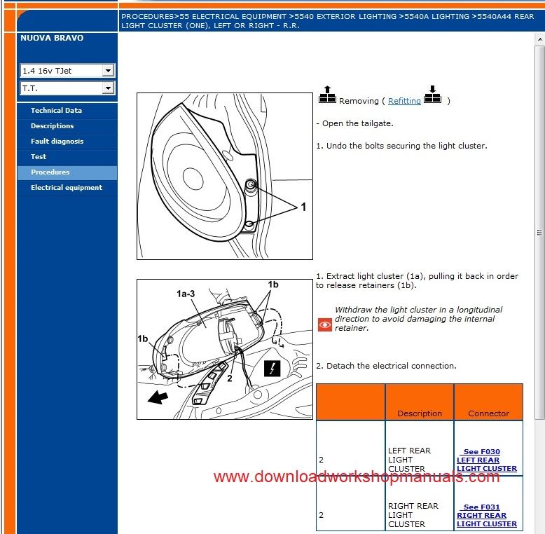 Fiat New Bravo Workshop Manual